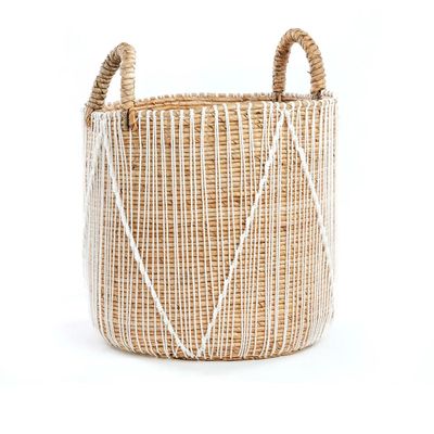 Boîtes de rangement - Le Panier Macramé Stitches Droits - Naturel Blanc - M - BAZAR BIZAR LIVING