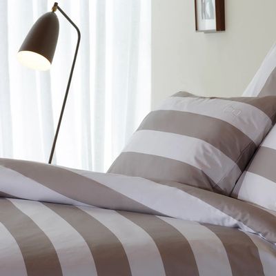 Bed linens - Beige striped duvet set - In search of the lost ball - EDEN PARK BY AMALIA HOME COLLECTION