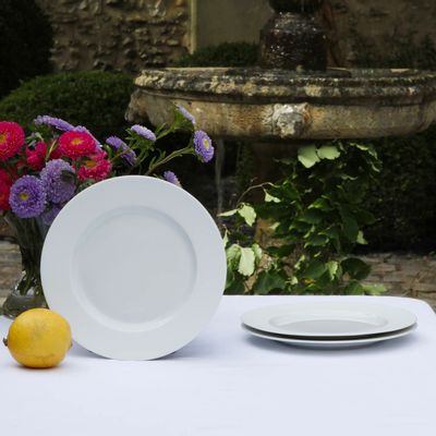 Couverts & ustensiles de cuisine - Lot de 6 assiettes blanches rondes en porcelaine de Limoges - EDEN PARK BY AMALIA HOME COLLECTION