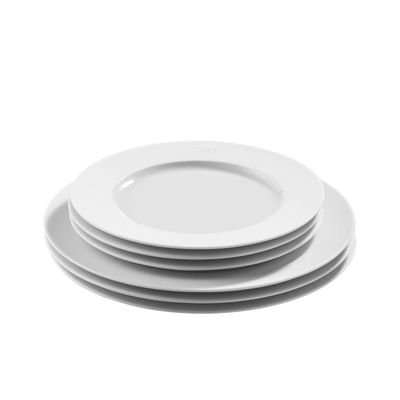 Couverts & ustensiles de cuisine - Lot de 6 assiettes blanches rondes en porcelaine de Limoges - EDEN PARK BY AMALIA HOME COLLECTION