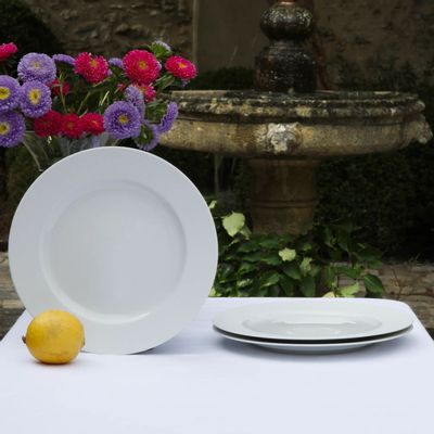 Everyday plates - Set of 6 round white dessert plates in Limoges porcelain - EDEN PARK BY AMALIA HOME COLLECTION