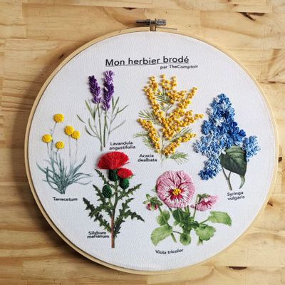 Autres décorations murales - Mon herbier brodé - THE COMPTOIR