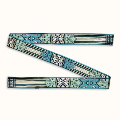 Foulards et écharpes - Ceinture de soie | La tête dans les étoiles | turquoise et octane - MON LIEN ATELIER