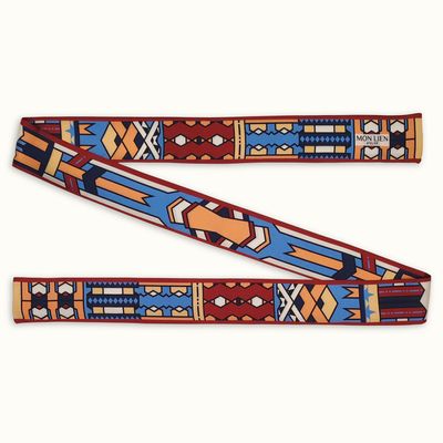 Foulards et écharpes - Ceinture de soie | Les rubans dansants | bleu et terre cuite - MON LIEN ATELIER