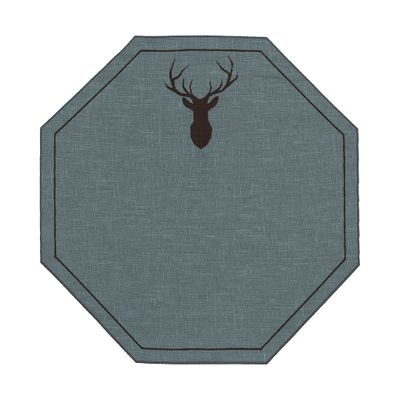Table linen - Linen Placemats avec Deer Embroidery - LA GALLINA MATTA