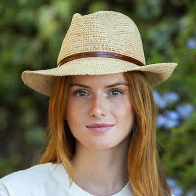 Hats - RAFFIA HAT leather strop - TRAVAUX EN COURS...