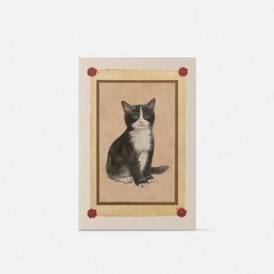 Gifts - Large double card - Black and white cat - IL PAPIRO