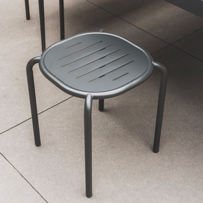 Tabourets - Tabouret Hyphen Gris Noir - CORNILLEAU