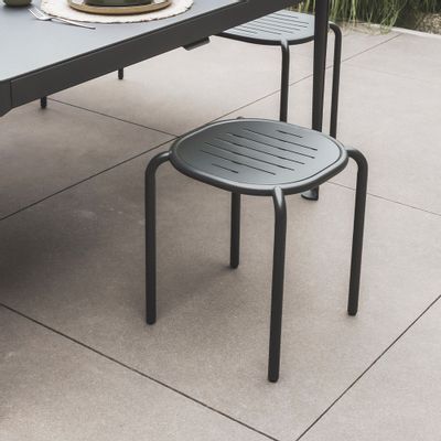 Stools - Hyphen Grey Black Stool - CORNILLEAU