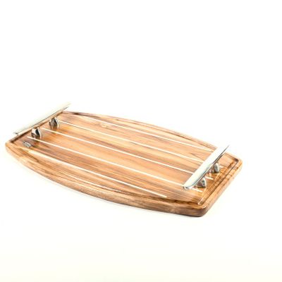 Trays - Glossy Teak Tray - MARRICREO - INDOOR/OUTDOOR