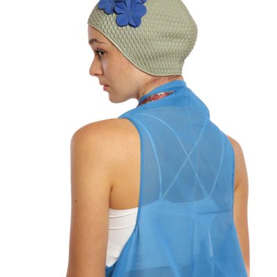 Hair accessories - Grey Vintage 3 Flowers Swim Cap - KORES ACCESSORIES