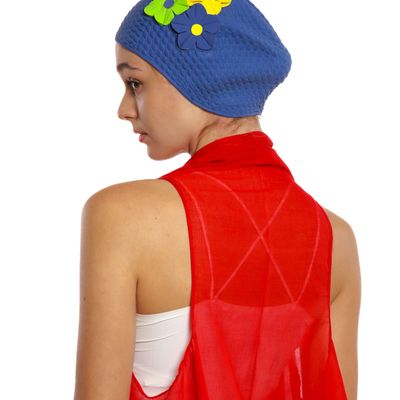 Accessoires cheveux - Bleu Bonnet Avec trois Fleurs - KORES ACCESSORIES