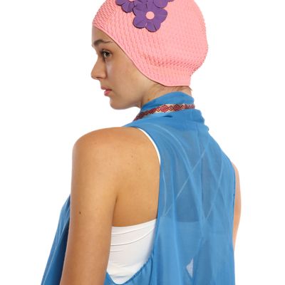 Hair accessories - Pink Vintage 3 Flowers Swim Cap - KORES ACCESSORIES