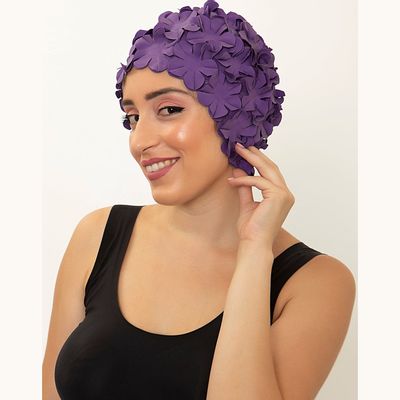 Accessoires cheveux - Violet Bonnet de Bain Fleurs Une couleur - KORES ACCESSORIES