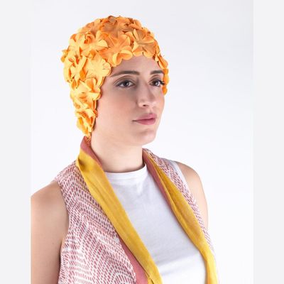 Accessoires cheveux - Orange Bonnet de Bain Fleurs Une couleur - KORES ACCESSORIES