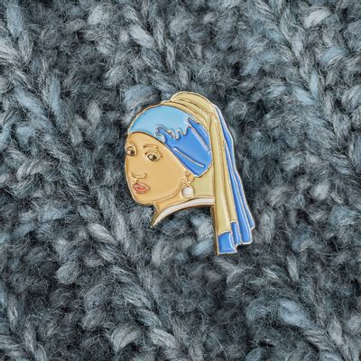 Brooches - Pin Girl with a Pearl Earring - Johannes Vermeer, 1665
 - PINPINPIN.IT
