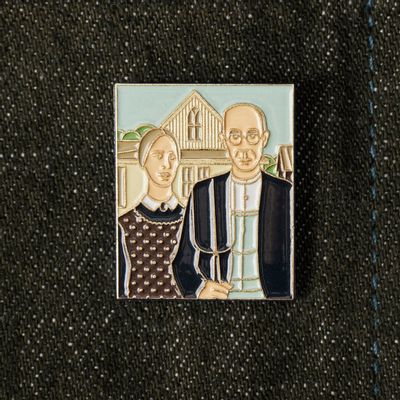 Brooches - Pin American Gothic - Grant Wood, 1930 - PINPINPIN.IT