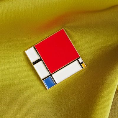 Brooches - Pin Composition with Red, Blue, and Yellow - Piet Mondrian, 1930 - PINPINPIN.IT