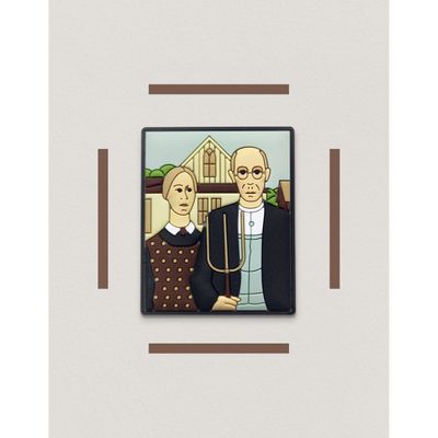 Decorative objects - PVC Magnet American Gothic - Grant Wood, 1930 - PINPINPIN.IT