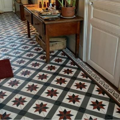 Kitchen splash backs - Vega pattern cement tile - FLOORILÈGE