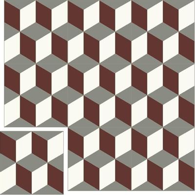 Carreaux de ciment - Carreau en ciment à motif cube - FLOORILÈGE