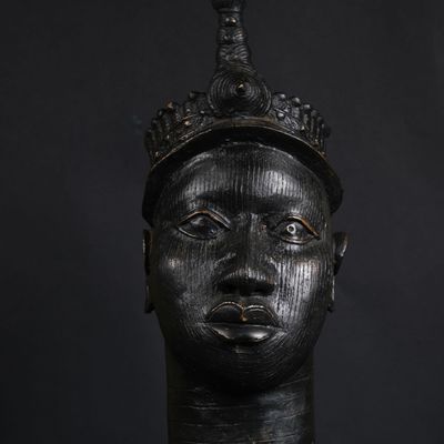 Unique pieces - Bronze king commemorative head, IFE dynasty, Benin kingdom, Nigeria - QUINTESSENCE AFRICAINE