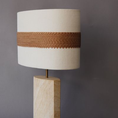 Blinds - Oval linen & cork lampshade - ATELIER TEXTILE AGNÈS CALAS