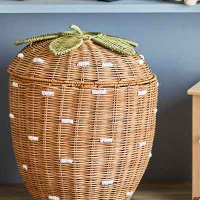 Children's bedrooms - Pelino Basket w/Lid, Brown, Rattan - BLOOMINGVILLE MINI