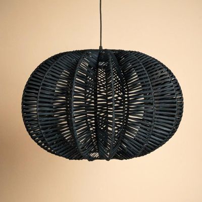 Hanging lights - Black rattan pendant lamp - Dalia - KAYZA