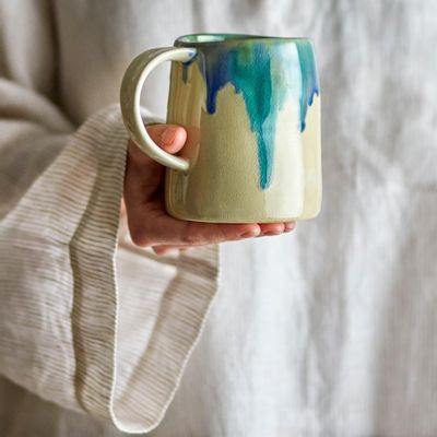 Mugs - Yori Mug, Blue, Stoneware - BLOOMINGVILLE