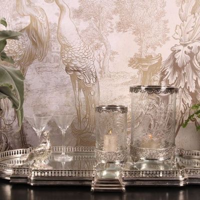 Verres - Plateau miroir en laiton 57 cm - BAROQUE COLLECTION - DUTCH STYLE