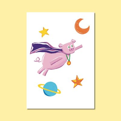 Children's decorative items - A3 poster - The pig - TSSxAS - SHINY STEP