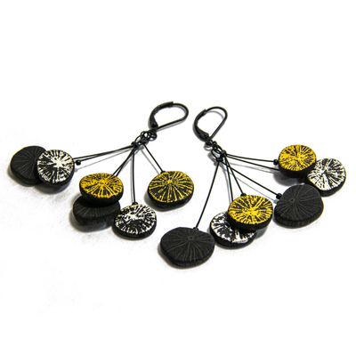 Bijoux - Boucles d'oreilles PALLA-EDO-KIN - CHARCOAL ESKIMEÏT