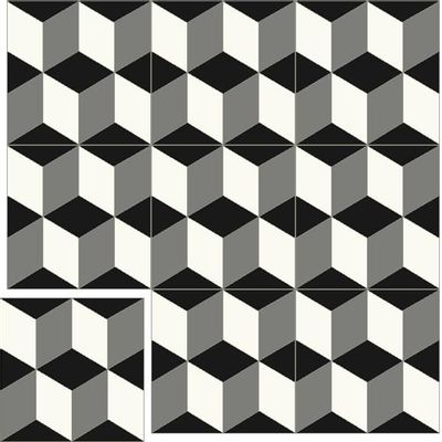 Cement tiles - Cube pattern cement tiles - FLOORILÈGE