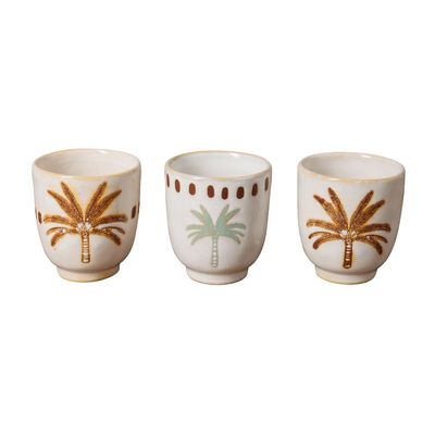 Mugs - S/3 expresso cup Palmier - CHEHOMA