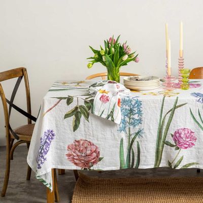 Linge de table textile - Fleurs de Printems ǀ  Nappe en 100% lin lavé - LINOROOM 100% LINEN TEXTILES