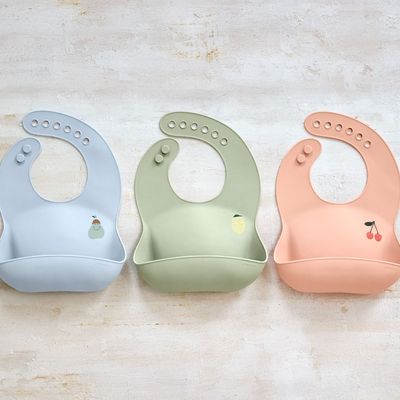 Children's mealtime - LÄSSIG Silicone Bib Happy Fruits - LASSIG GMBH