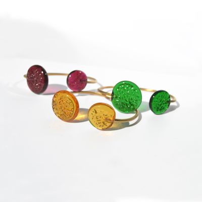 Gifts - Medallas artisan 18k gold plated hot etched Murano glass bracelet - CHAMA NAVARRO