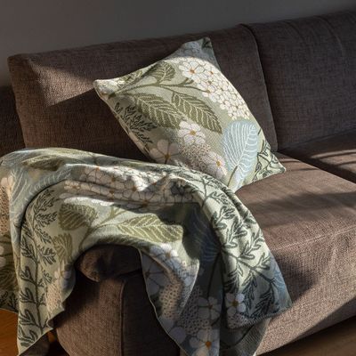 Comforters and pillows - Cushion Cover & Blanket ELDERBERRY - TRANQUILLO