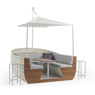 Lawn tables - CRUISE boat-shaped dining set - COUTURE JARDIN