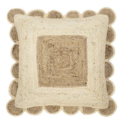 Cushions - ENOLA natural and white jute cushion 60x60 - BLANC D'IVOIRE