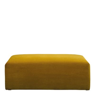 Ottomans - LOU saffron velvet pouf for LOU sofa 130x92x41 - BLANC D'IVOIRE