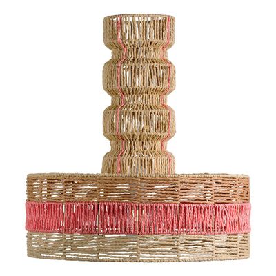 Hanging lights - HOKA pendant light non-electrified natural paper rope and coral dia 50.5x55.5 - BLANC D'IVOIRE