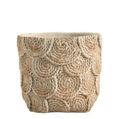 Baskets - OSA cream cement plant pot - Small model - 21x20.5x18.5 - BLANC D'IVOIRE