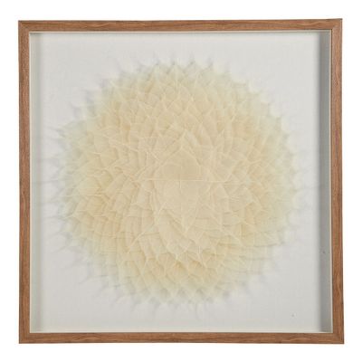 Paintings - FLOWER wall decoration ecru leaves 80x80 - BLANC D'IVOIRE