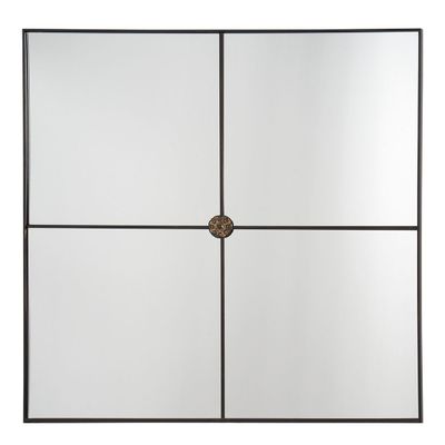 Mirrors - BASILE mirror black metal 80x5x80 - BLANC D'IVOIRE