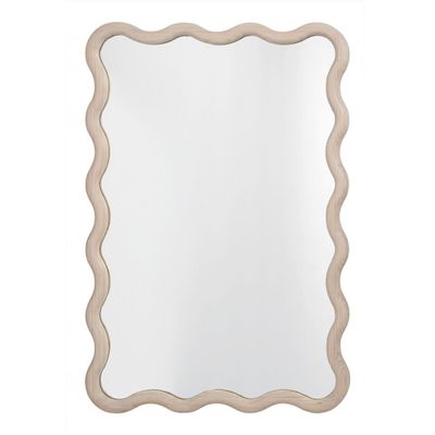 Miroirs - Miroir LUMIA pin blanchi 65x5x100 - BLANC D'IVOIRE