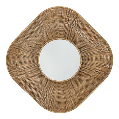 Mirrors - ISIS mirror natural rattan and metal 100x5x100 - BLANC D'IVOIRE