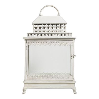 Candlesticks and candle holders - Marie lantern in white metal 37 x 22.5 x 56 cm - MATHILDE M.