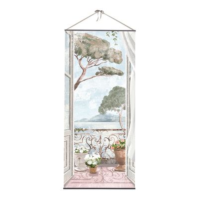 Paintings - Hanging canvas Mediterranean Balcony 90 x 200 - MATHILDE M.